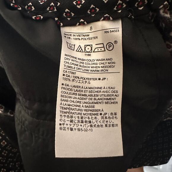 Banana Republic Black Geometric Print Hayden Dress Ankle Pant Size 8 - Picture 6 of 6